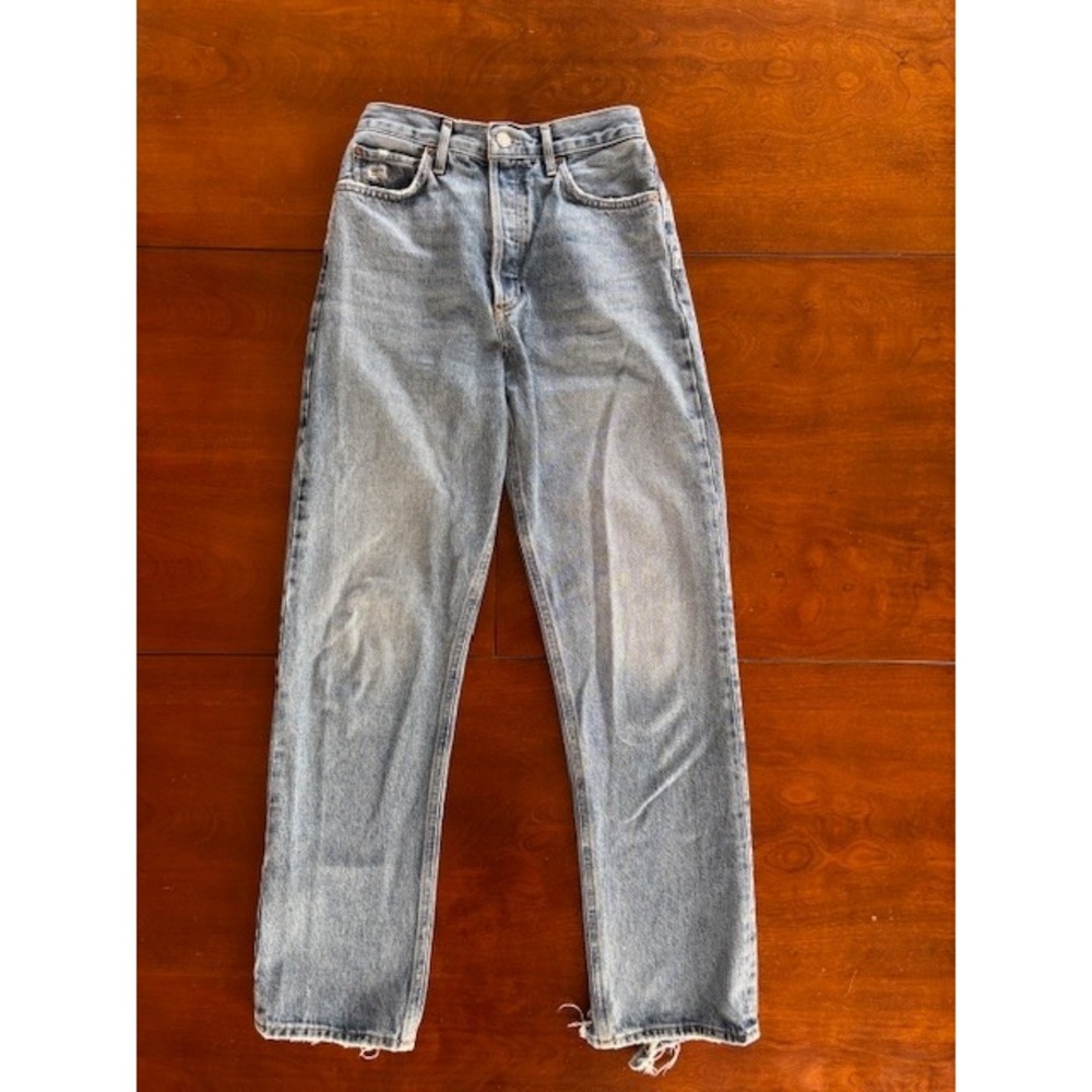 AGOLDE 90s Pinch Waist High Rise Straight Leg Jeans Light Blue Denim Size 26 - Picture 3 of 16